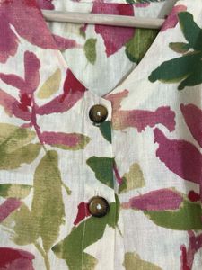 Floral Print Button-Down Midi Dress