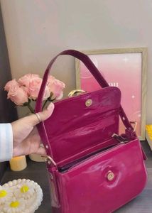 Glossy Magenta Shoulder Bag