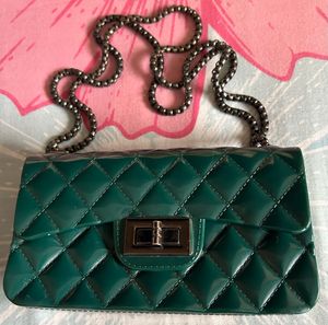 Emerald Green Quilted Chain Bag