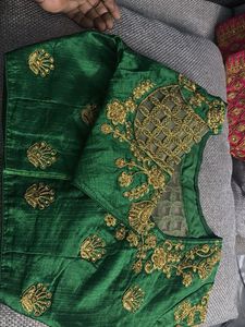 Elegant Emerald Green Embroidered Blouse