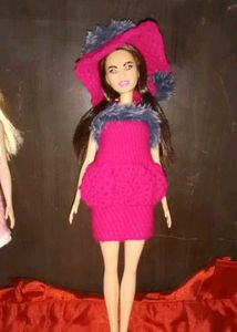 new Barbie doll wearing hand made crochet dr