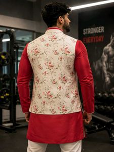 Men's Floral Nehru Jacket Set