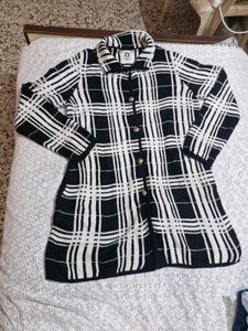Chic Plaid Knit Sweater Jacket