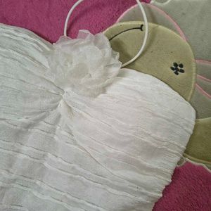 Sheer White Strapless Ruched Crop Top