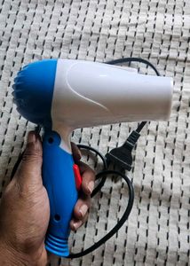Compact Blue & White Hair Dryer