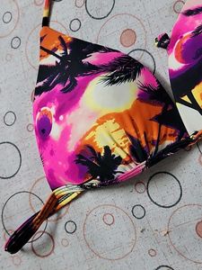 Vibrant Tropical Print Bikini Top