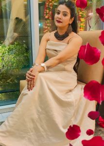Golden Strapless Gown
