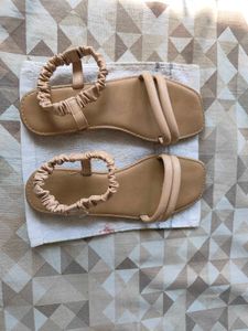 Elegant Beige Flat Sandals