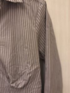 Striped V-Neck Cropped Shirt
