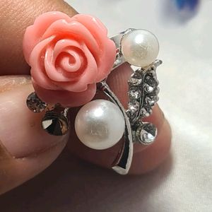 Flower silver plated ring