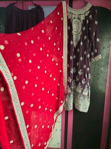 heavy kundan work pallazo suit set