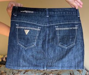GUESS denim rhinestone miniskirt