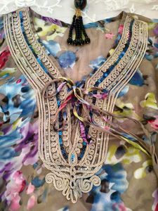 chatpata neckline sheer kurti