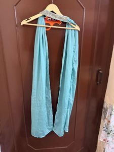Turquoise Blue Embellished Festive Suit Set