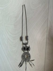 Silver Owl Pendant Necklace