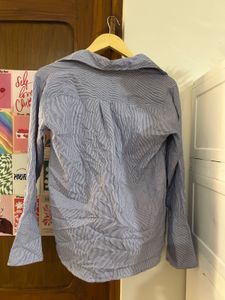 Striped Blue Button-Up Shirt
