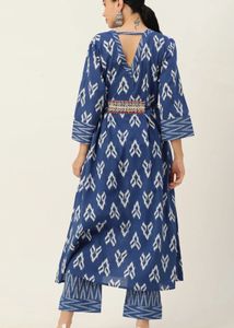 Blue Wrap Kurta Set