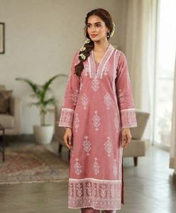New  Pink white Lace Kurta set
