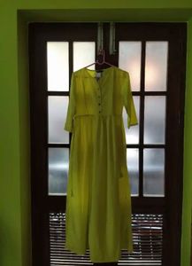 Neon Green Maxi Dress with Tie Waist