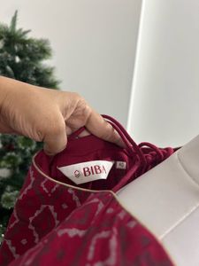 Biba Anarkali Maroon Printed Kurta