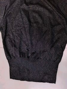Sparkly Black Turtleneck Top