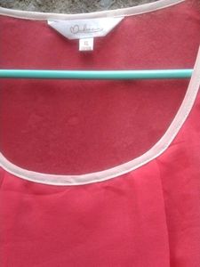 Chic Ruffle Front Coral Top