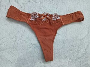 Women's Lace Trim Thong Panty 🤎