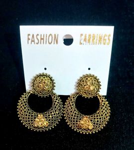 Gold Oxidized Earrings