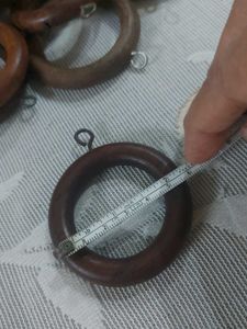 Wooden Curtain Rings with hooks, Set of 24