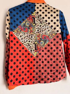 Colorful Polka Dot Button-Up Shirt