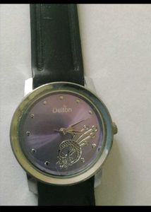 Classic Black Leather Strap Watch