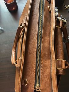 Chic Brown Faux Leather Laptop Bag