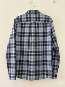 Men's Blue Plaid Button-Up Shirt