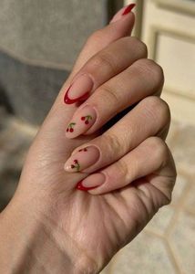 Chic Cherry French Tip Nails