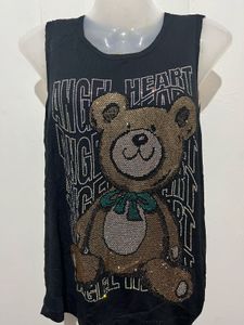 Cute Sequin Teddy Bear T-Shirt