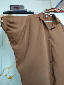 Brown Oversized Shirt Tunic