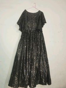 Sparkling Black Sequined Gown