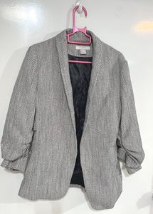 H&M Grey Textured Blazer