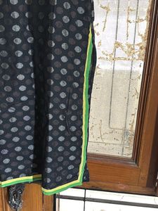 Stylish Black Kurta with Red Neckline