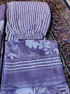 Purple Floral Print Kurta Set