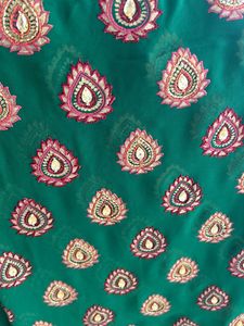 Deep Emarald Green Georgette Saree