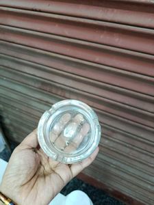 Vintage Glass Ashtray with Cigar