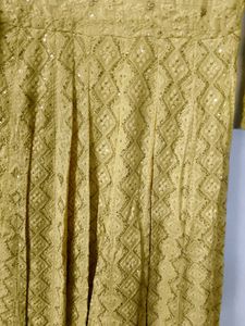 Elegant Yellow Embroidered Festive gown