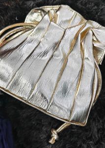 Estee lauder Elegant Gold Metallic Clutch Bag