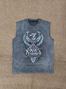 ACID WASH GOTHIC Print Sleeveless Tee