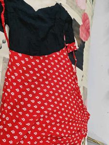 Red Floral Print Kurta