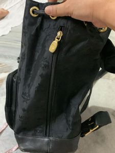 Authentic MCM Logo Print Backpack