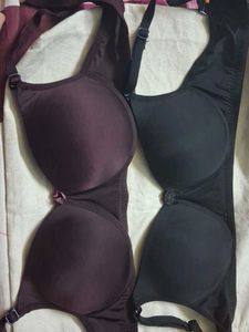 Comfortable Bra Set - Black &amp; Burgundy