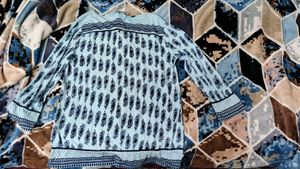 Light Blue Paisley Print Top