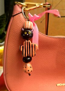 Cute Cat and peach bag charm 😍